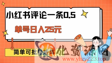 小红书评论一条0.5元 单账号一天可得25元 可矩阵操作 简单无脑靠谱【揭秘】