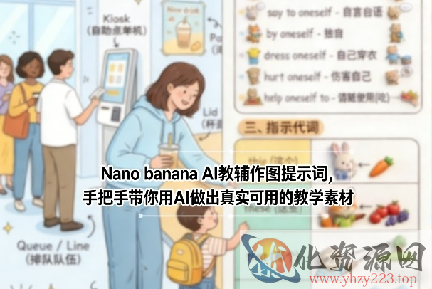Nano banana AI教辅作图提示词，手把手带你用AI做出真实可用的教学素材