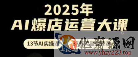 2025年AI爆店运营大课，13节AI实操课+37节流量运营课