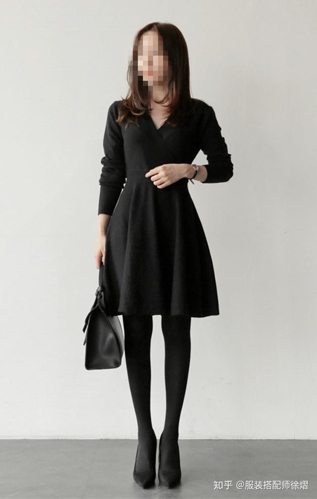 黑色针织长裙搭配什么颜色的打底袜好看? - 知乎
