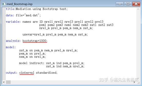 中介分析Mplus实例操作：Sobel检验、Bootstrap法、MCMC法、潜变量中介分析 | 高级心理统计 - 知乎