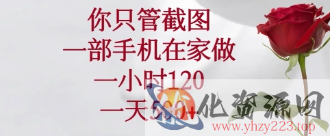 你只管截图，一部手机在家可以做，一小时120.一天5张+【揭秘】