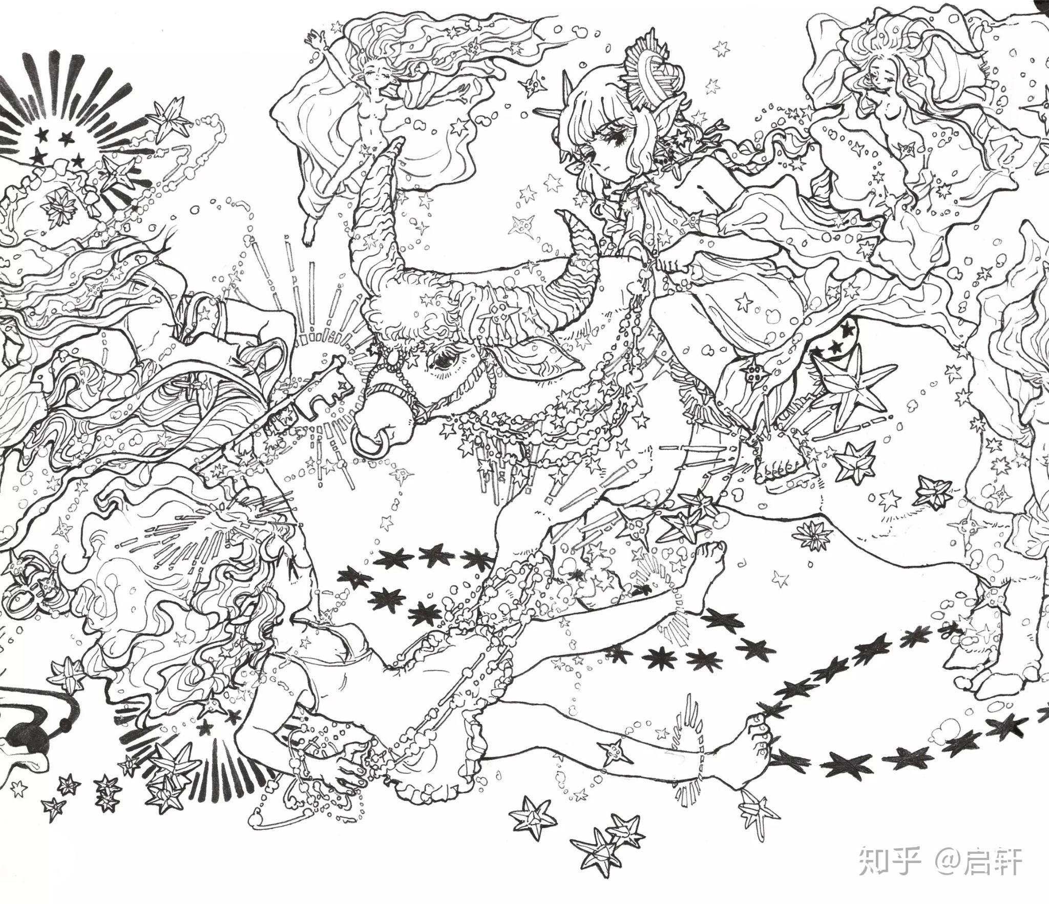 有比较复杂且好看的线稿吗,类似于科尔洛基的?(其实只要好看都行)?