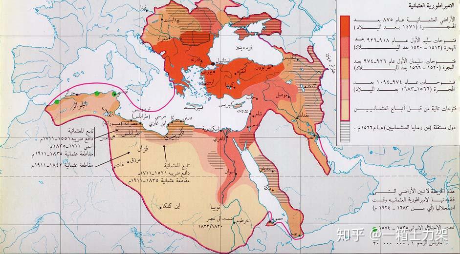 奥斯曼帝国最大范围的地图