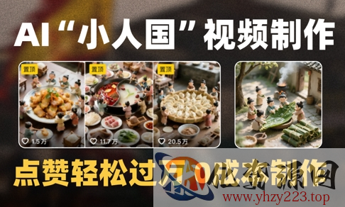 爆款1000W+播放微缩景观迷你小人国AI视频0成本制作全流程教学