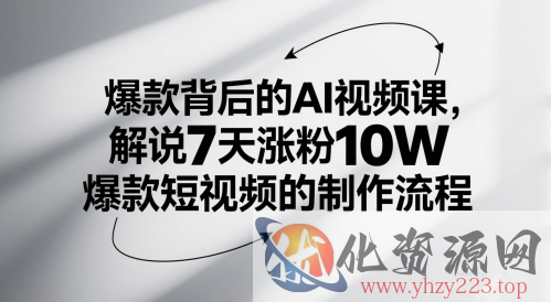爆款背后的AI视频课，解说7天涨粉10W爆款短视频的制作流程