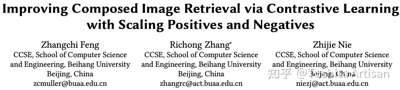 Improving Composed Image Retrieval via Contrastive Learning with ...