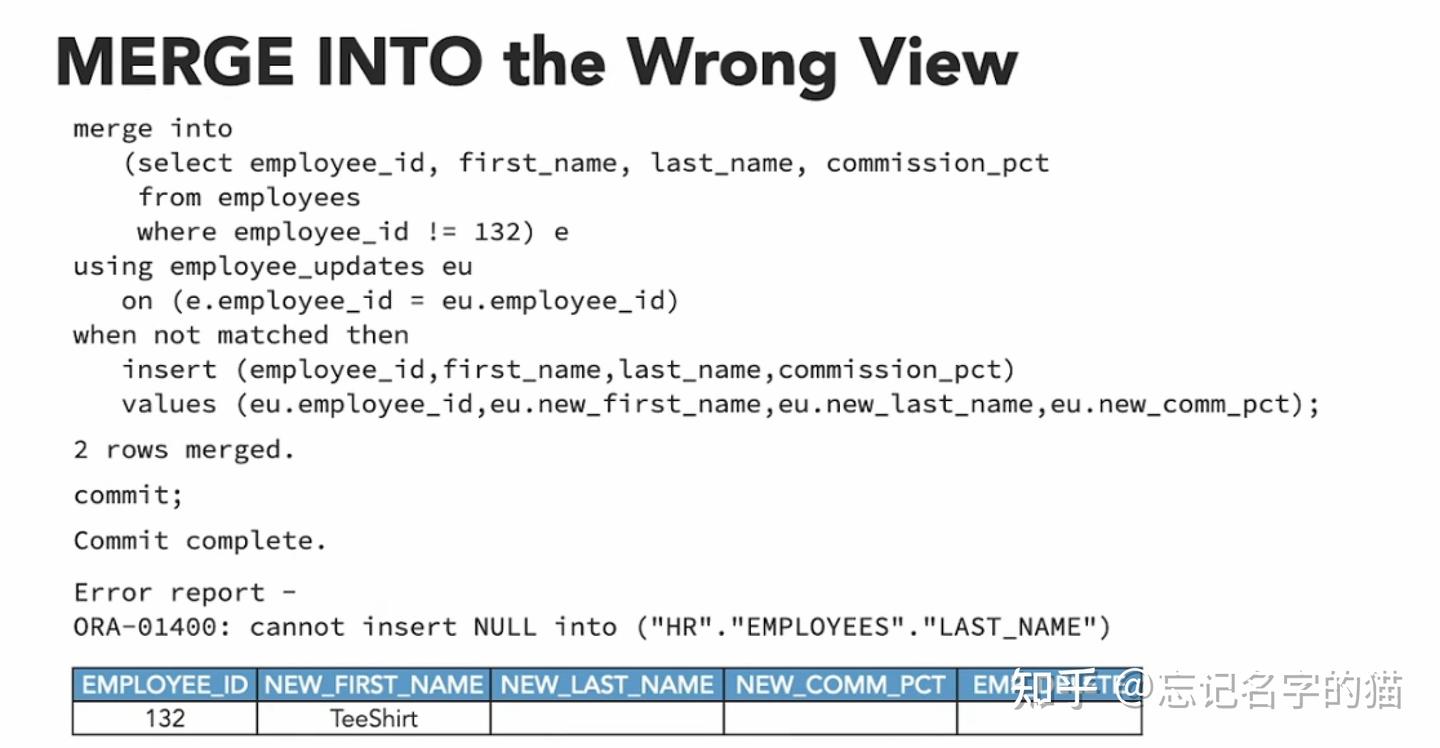 Oracle Database 19c: Advanced SQL - 3. DML: MERGE - 知乎