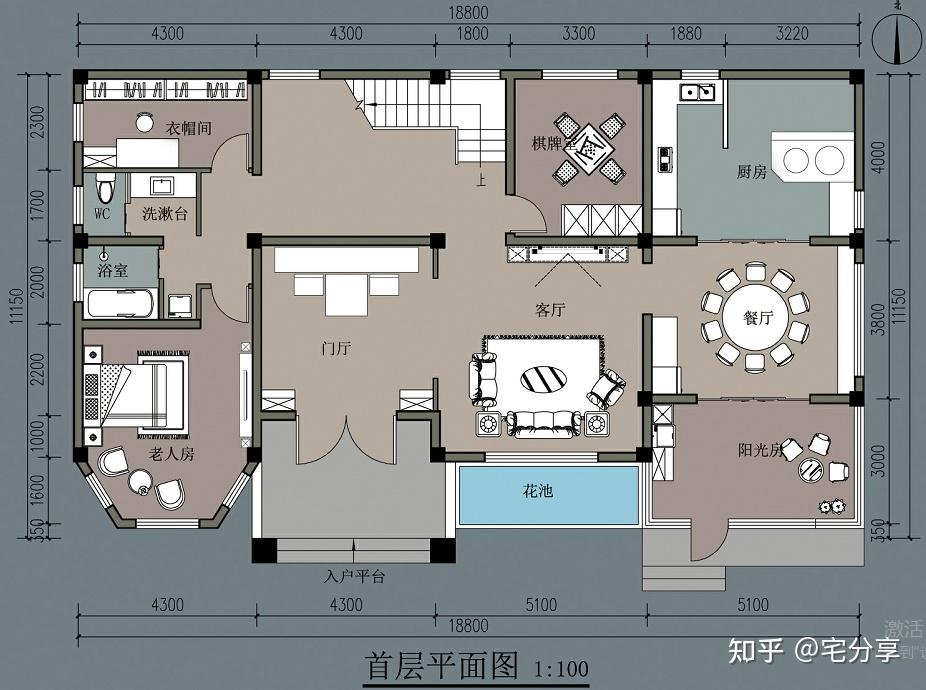 18.8m乡村二层别墅设计图(附二层房屋图纸大全) - 知乎