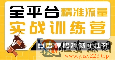 全平台精准流量实战训练营，百度微信抖音小红书SEO引流教程