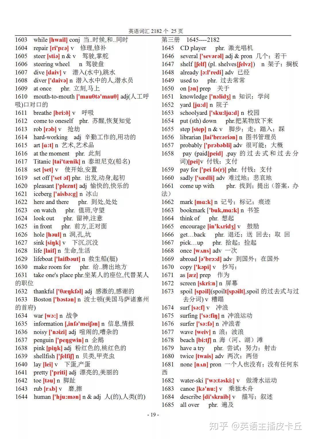 2100个基本英语词汇(含音标),收藏起来慢慢背! - 知乎