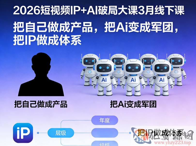 2026短视频IP+AI破局大课3月线下课，把自己做成产品，把Ai变成军团，把IP做成体系