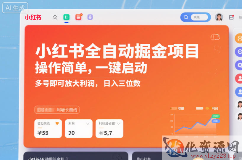 小红书全自动掘金项目，操作简单，一键启动，多号即可放大利润，日入三位数【揭秘】