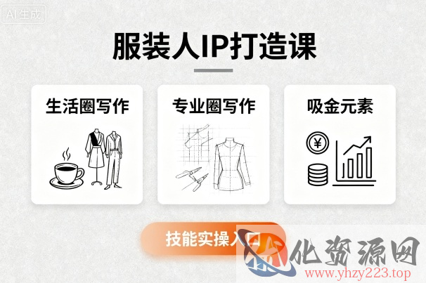 服装人IP打造课，文案创富+生活圈写作+专业圈写作+服装人专属+吸金元素+技能实操