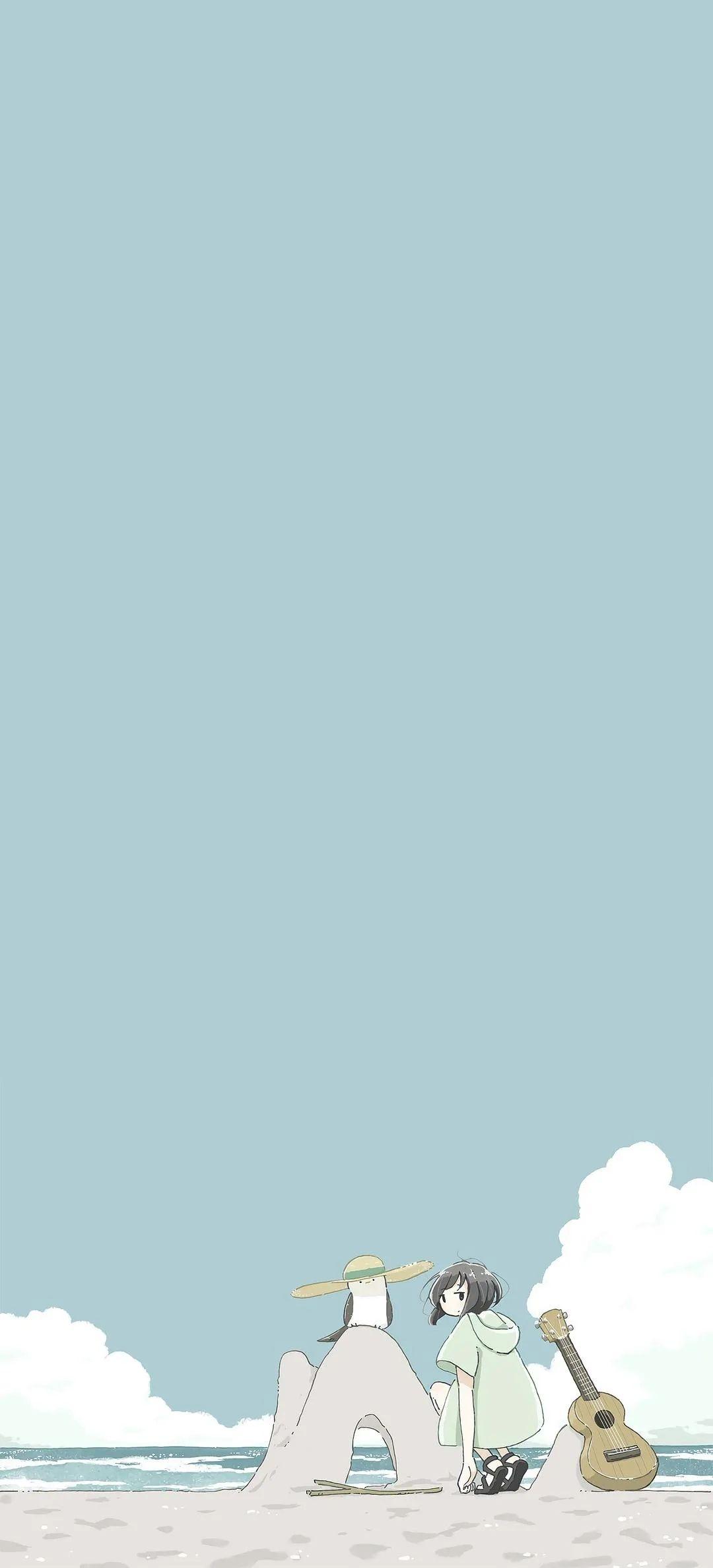 请问大家有没有类似这样的半屏壁纸