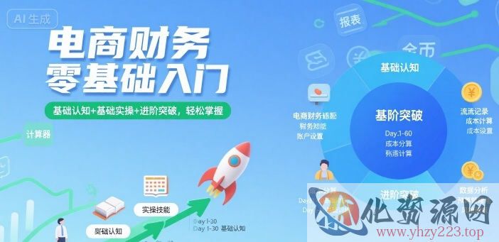 电商财务零基础入门，基础认知+基础实操+进阶突破，轻松掌握