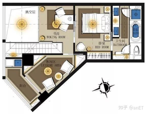 一个LOFT户型14个平面方案! !! - 知乎
