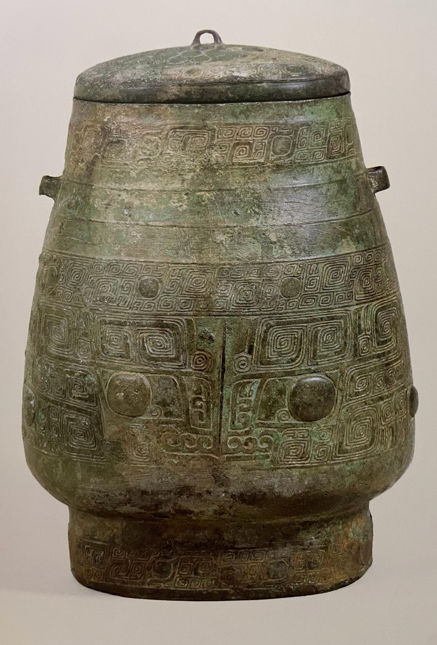 古董，藏友旧藏寄売，青銅製，「商獸面紋提梁器」祭祀品，附葬品，文房置物，賞物。 古董，藏友旧藏寄売，青銅製，「商獸面紋提梁器」祭祀