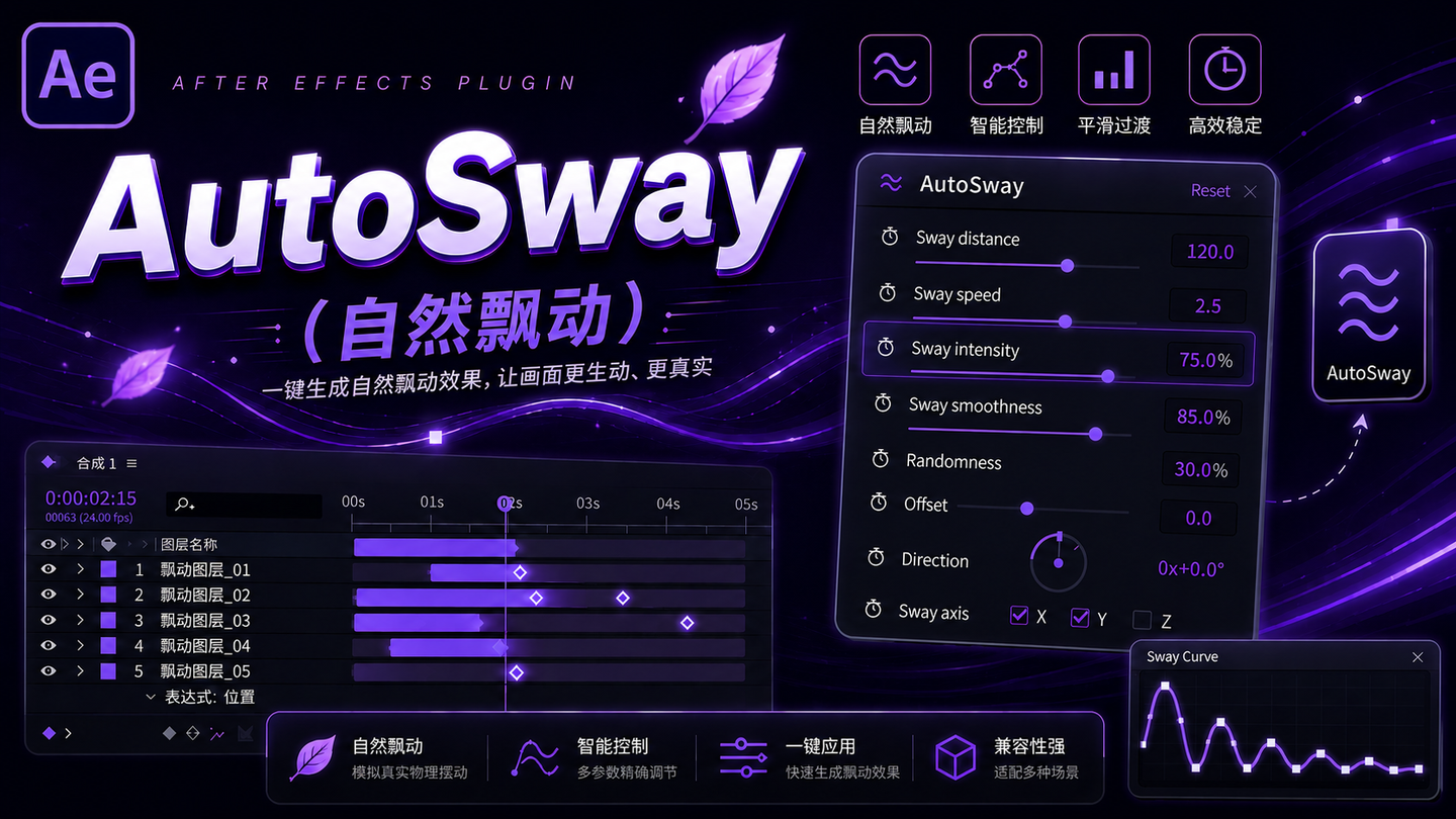 AE插件—AutoSway（自然飘动） - 知乎