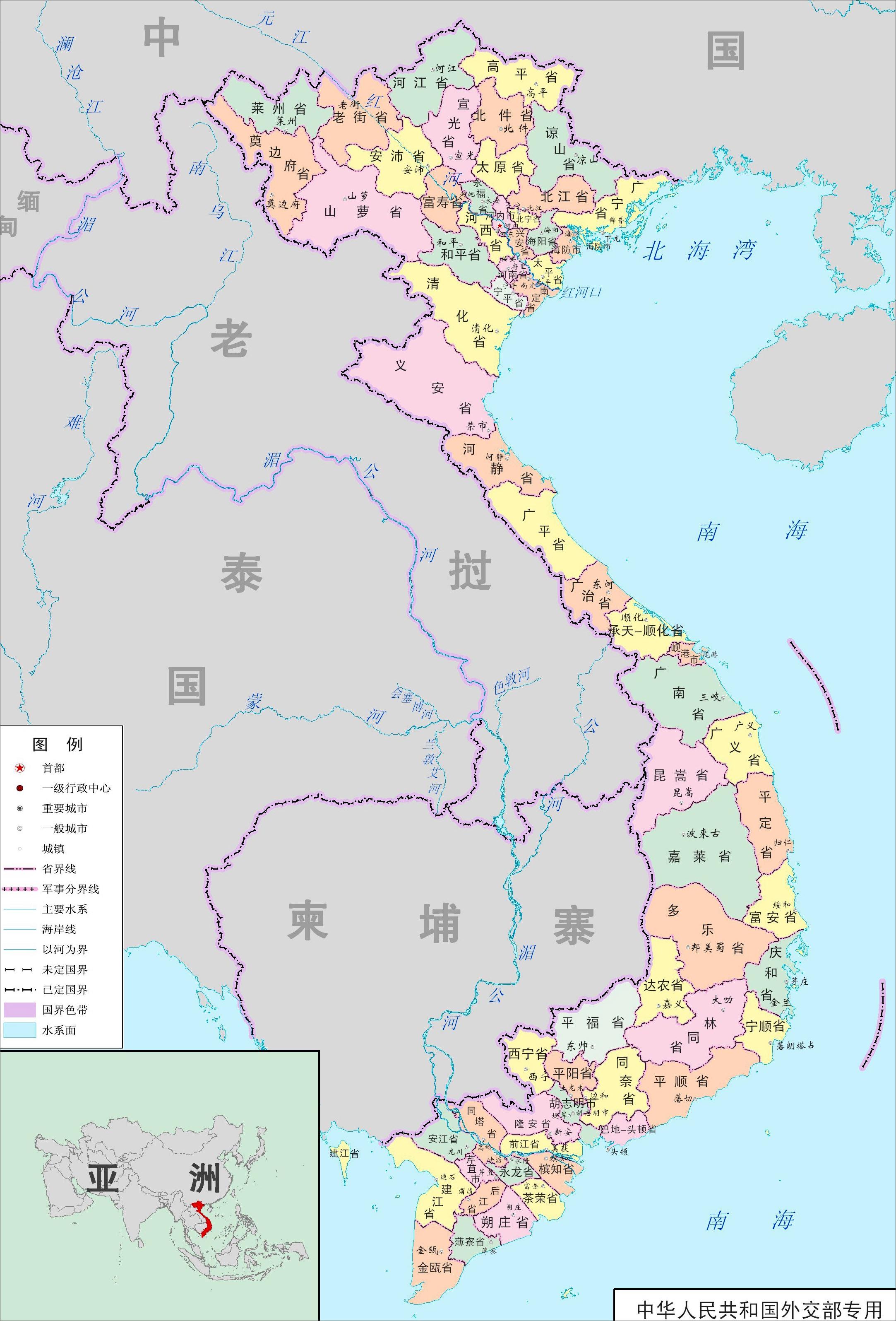 越南地图高清版 - 越南地图 - 地理教师网