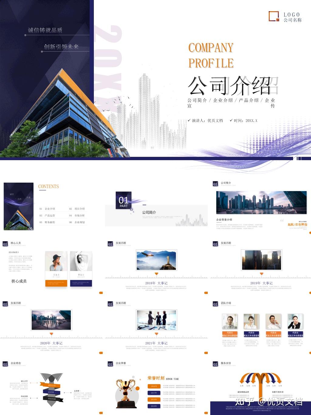 精美大气实用公司介绍PPT模板 - 知乎