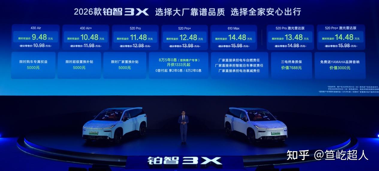 10万级行泊一体交付即用,2026款铂智3X上市,限时权益价9.48万起