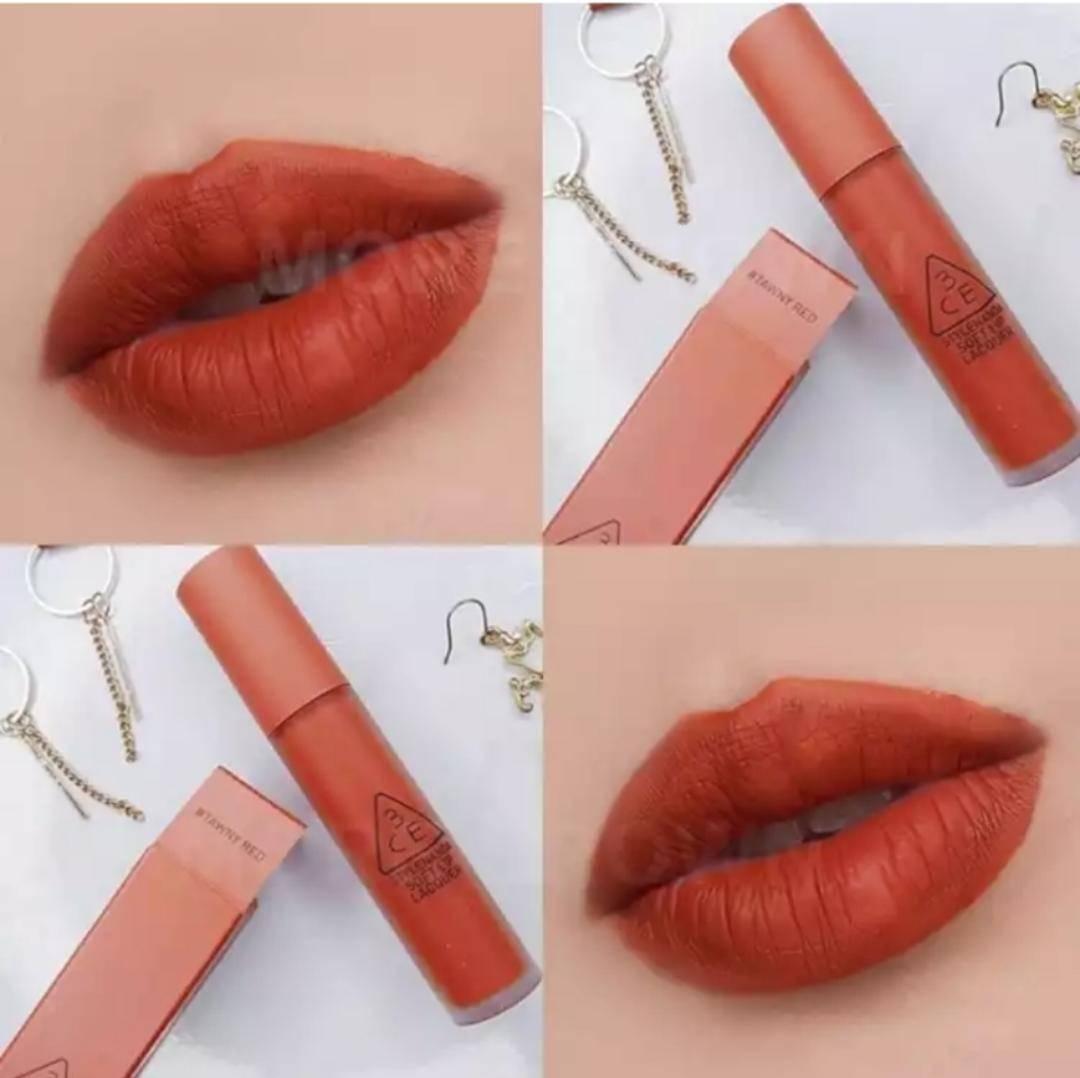 第六款:3ce唇釉tawny red(南瓜色)
