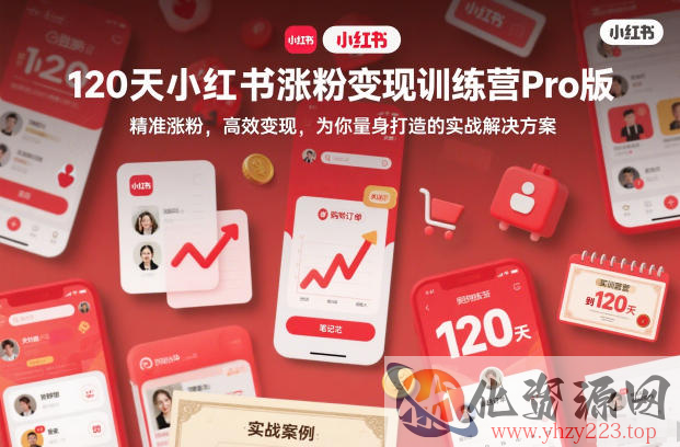 120天小红书涨粉变现训练营Pro版，​精准涨粉，高效变现​，为你量身打造的实战解决方案