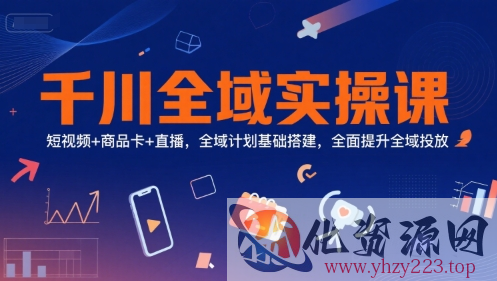 千川全域实操课，短视频+商品卡+直播，全域计划基础搭建，全面提升全域投放