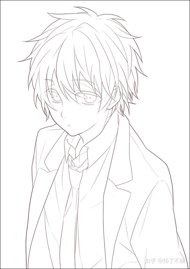 有没有什么适合新手临摹的简单线稿最好是动漫的