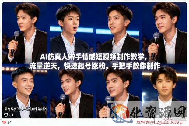 AI仿真人辩手情感短视频制作教学，流量逆天，快速起号涨粉，手把手教你制作