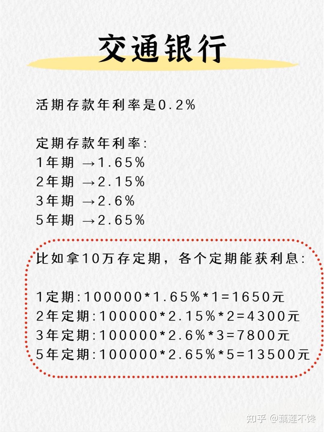 请问银行不同定期存款的区别?