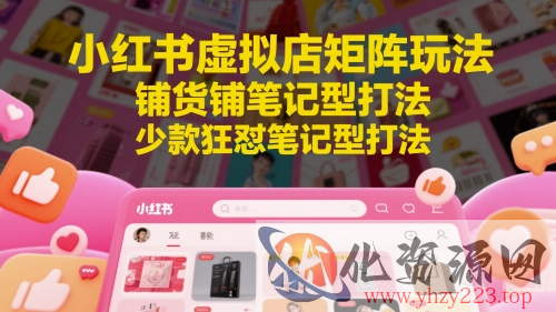 小红书虚拟店矩阵玩法，铺货铺笔记型打法，少款狂怼笔记型打法