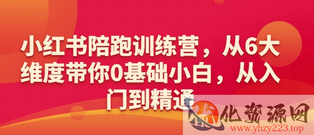 小红书陪跑训练营，从6大维度带你0基础小白，从入门到精通