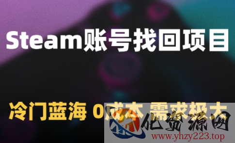 Steam账号找回项目，冷门蓝海，0成本，需求极大