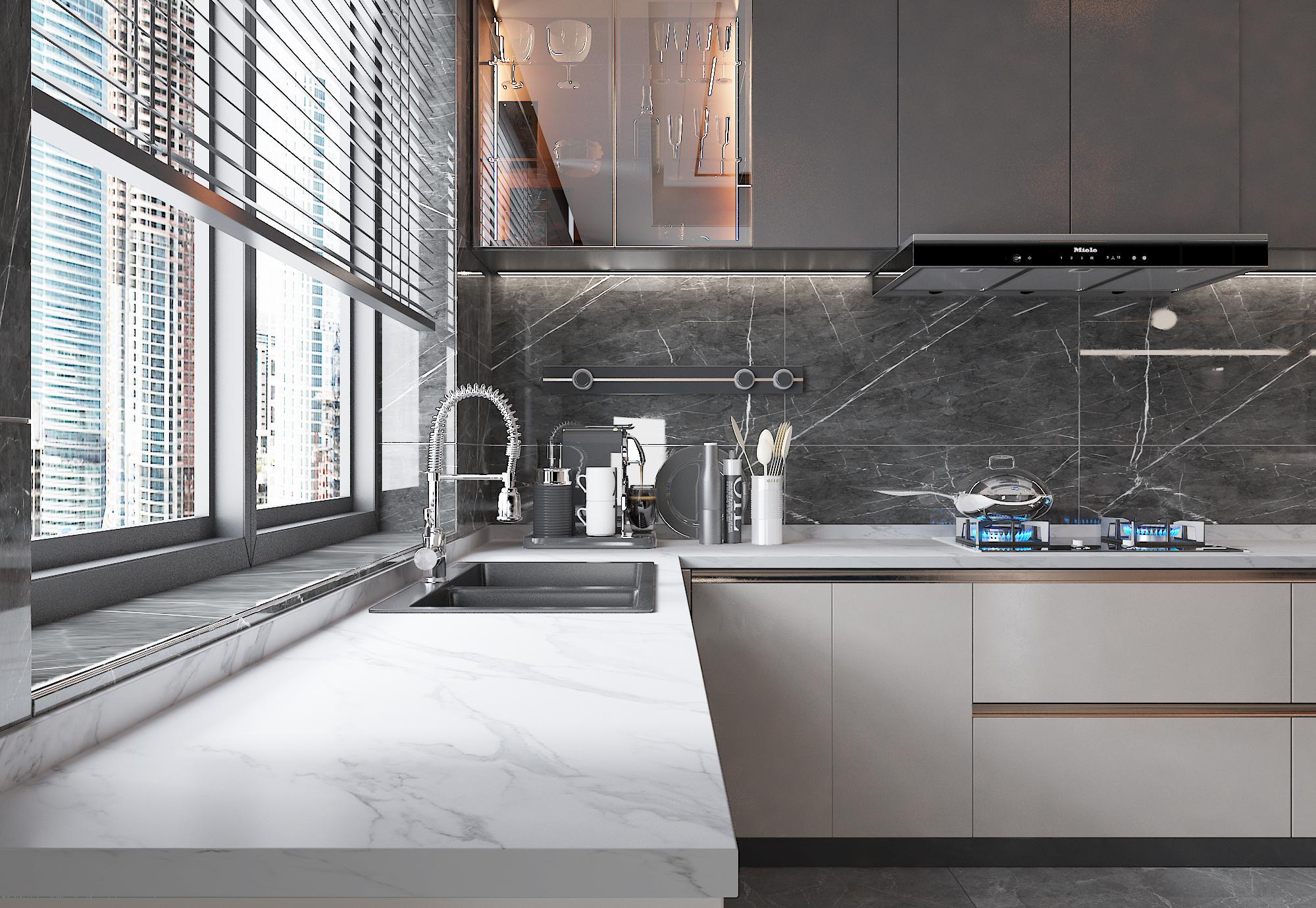 家装厨房,台面使用石英石好还是岩板好?