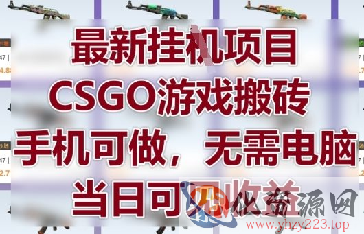 最新挂G项目，CSGO游戏搬砖，手机可做，无需电脑，当日见收益【揭秘】