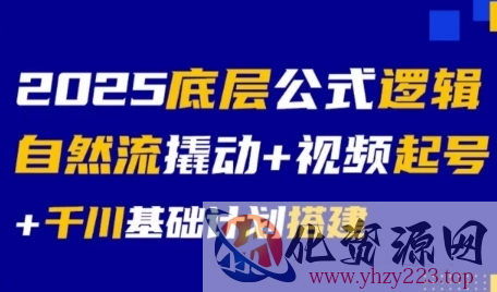 2025底层公式逻辑自然流撬动+视频起号+千川基础计划搭建