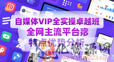 自媒体VIP全实操卓越班，全网主流平台特点优势分析