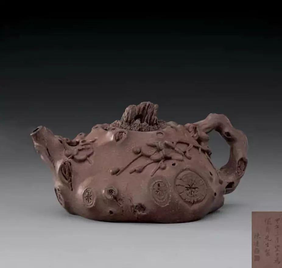 館蔵珍品 紫砂壺 六方梅花壺 陳鳴遠款 原礦紅泥 紫砂壺』置物 賞