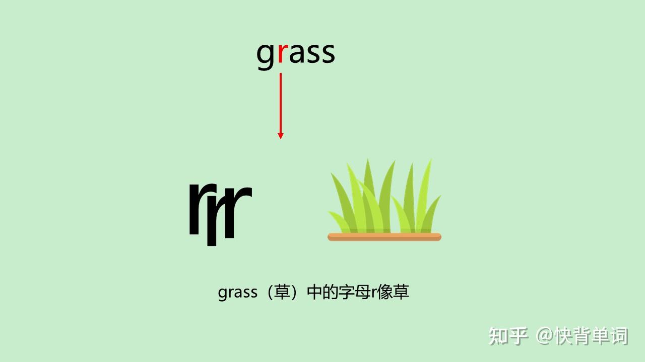巧记单词：glass中的字母l有“平”的含义，grass中的字母r长得像草 - 知乎