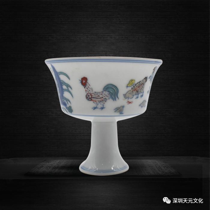 赤地鶴文高足盃 大清雍正年製 款 唐物 中国古玩 中国美術 赤地鶴文高足盃 大清雍正年製 款 唐物 中国古玩
