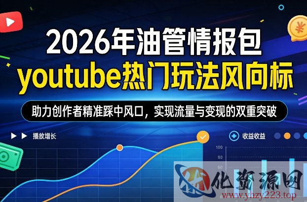 2026年油管情报包，youtube热门玩法风向标，助力创作者精准踩中风口，实现流量与变现的双重突破（更新）