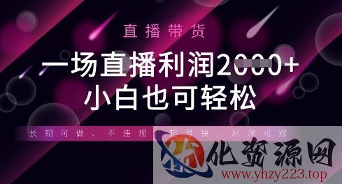 半无人直播带货，一场利润数张，适合所有平台玩法，小白也可轻松