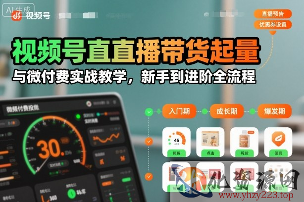 视频号直播带货起量与微付费实战教学，新手到进阶全流程