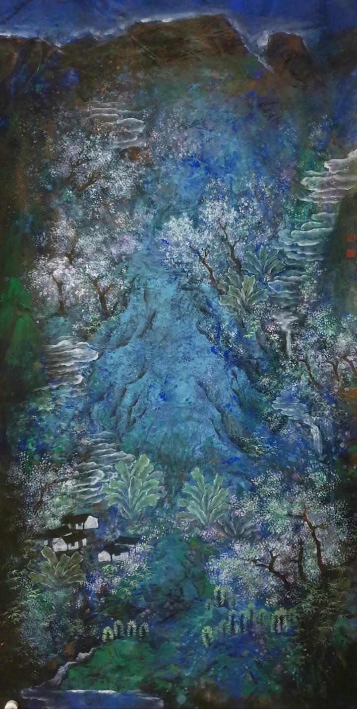 【国艺新风尚】山谷幽然 草木泽生——赏孙晓君的岩彩山水画