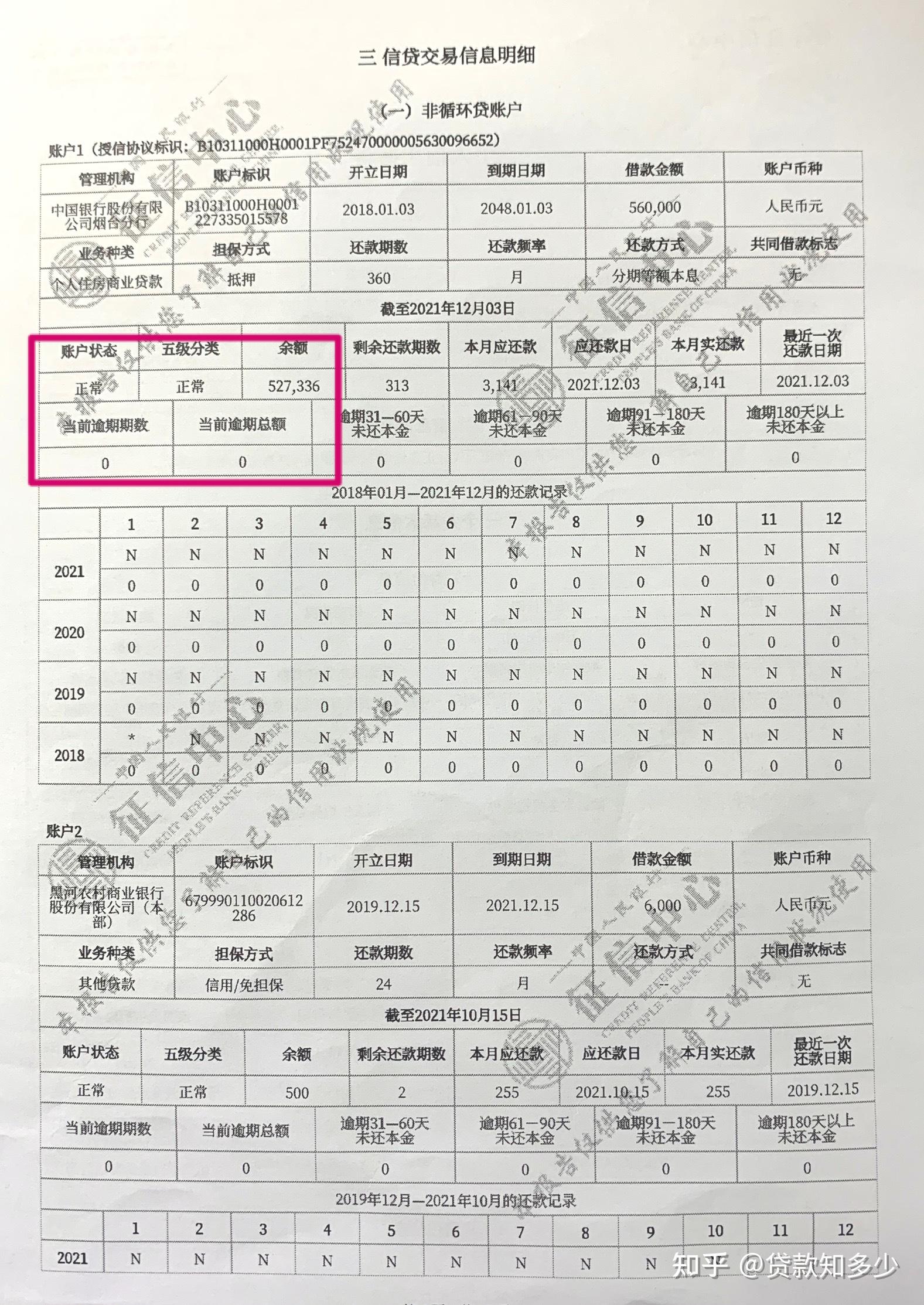 征信报告求解答?