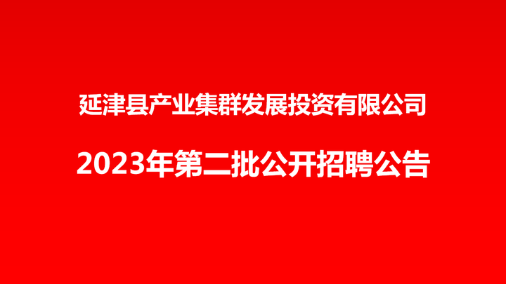 延津縣產業集群發展投資有限公司2023年第二批公開招聘公告