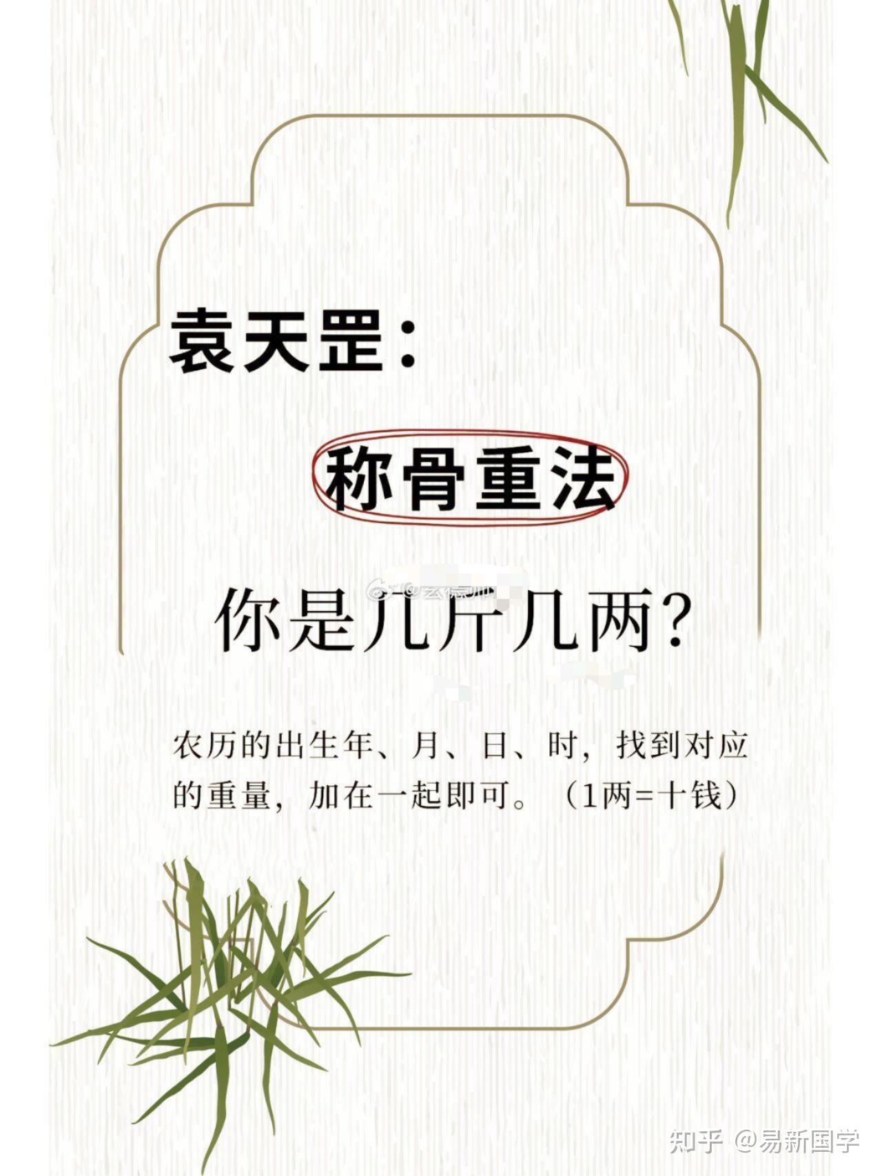 称骨重法，太全啦！！ - 知乎