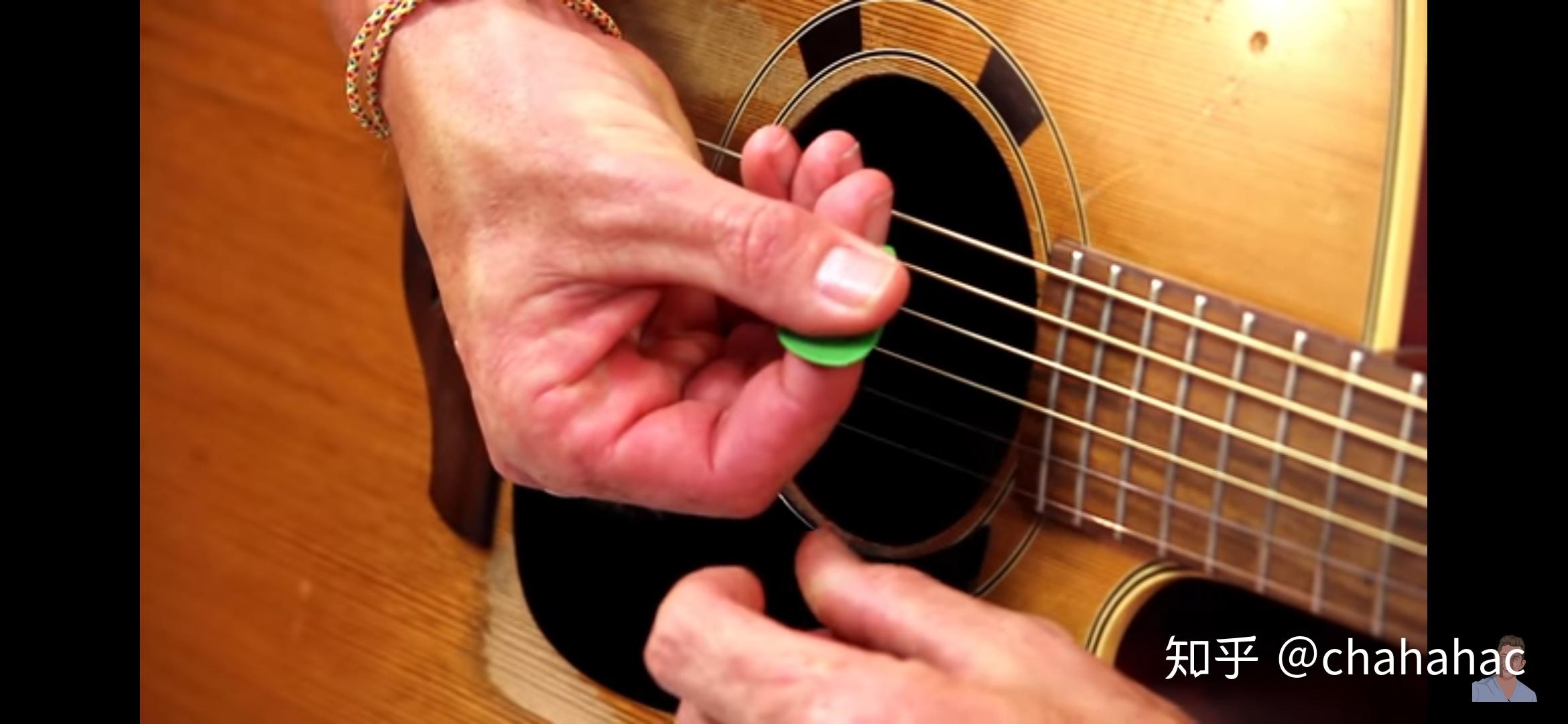 民谣吉他用拨片扫弦具体怎么拿怎么扫求各种角度的图